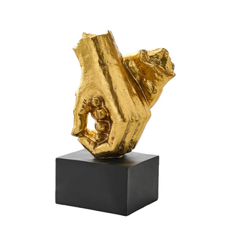 resin hand-in-hand minimalist figurine modern home decor front view