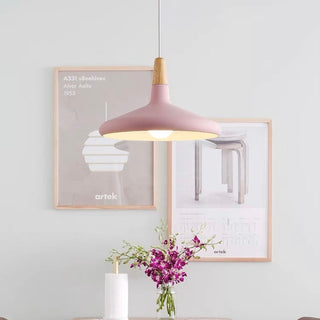 Suspension conique en métal coloré - Luminaire moderne avec cordon réglable