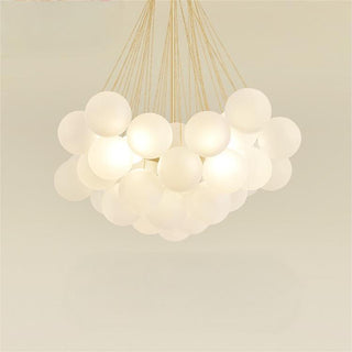 Contemporary bubble chandelier frosted glass hand finish