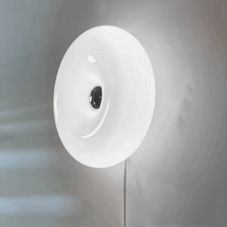 Donut orange glass lamp front — cute LED dimmable design