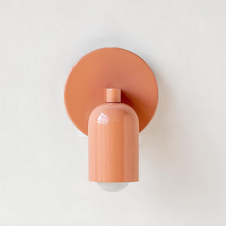 Small modern stained glass wall sconce — coloured shade lamp