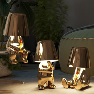 Golden designer lamp warm — resin LED wide view