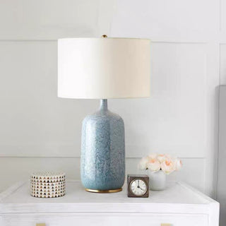 Ceramic lamp fabric shade — modern soft diffused wide