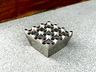 windproof chrome ashtray stainless steel 9-hole rust resistant easy clean close-up