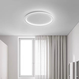 Round ultra-thin ceiling lamp close-up, adjustable LED minimalist
