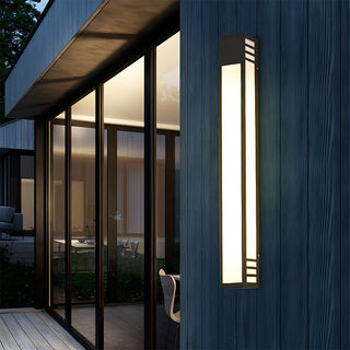 LED black outdoor IP55 wall sconce — energy efficient lamp