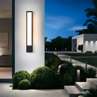 Black outdoor wall lamp IP55 illuminated — LED energy saving