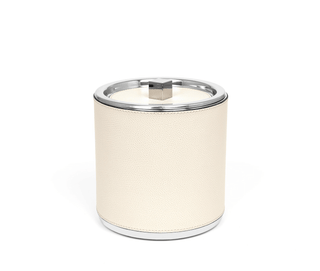 chrome ice bucket luxury calf leather chrome-plated steel insulated cooler detail