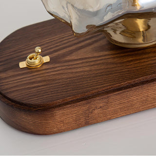 Ice stone glass lamp setting — wood warm modern