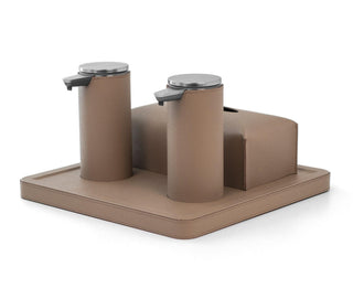 sanitizing tray rechargeable sensor soap dispenser luxury tissue box front view
