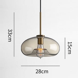 Industrial Amber Pendant Light – Vintage Glass Shade With Warm Rustic Glow