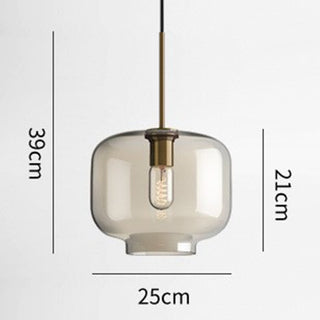 Industrial Amber Pendant Light – Vintage Glass Shade With Warm Rustic Glow