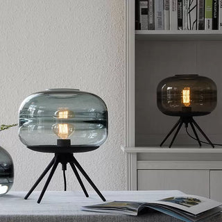 Modern glass shade lamp side — E27 warm glow