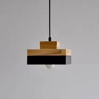 Rustic wood pendant with adjustable hanging cord