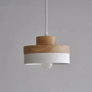 Suspension luminaire industrielle en bois – Plafonnier rustique moderne avec ampoule E27