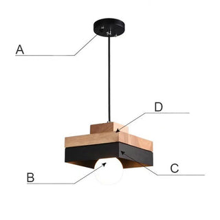 Suspension luminaire industrielle en bois – Plafonnier rustique moderne avec ampoule E27