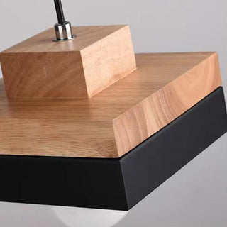 Suspension luminaire industrielle en bois – Plafonnier rustique moderne avec ampoule E27