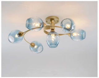 Modern Ceiling Light – Adjustable LED Fixture with Swivel Rings & Colorful Glass Shades