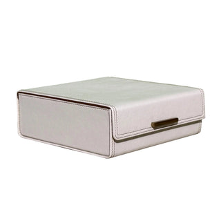 ivory desk organizer luxury vegan leather set wood panel suede lining alternate view