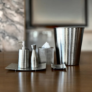 polished steel handcrafted jacquard pattern luxury 7-piece bathroom accessories product view