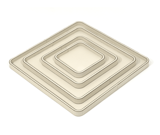 square leather tray pinetti hand stitched calfskin wooden non-slip base detail