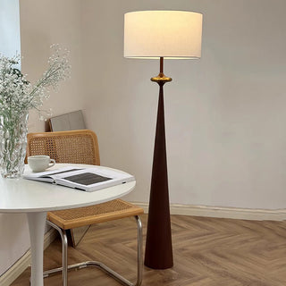 Japanese minimalist fabric floor lamp — iron frame soft warm light