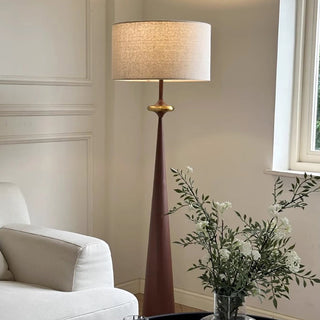 Fabric standing lamp front — Japanese minimalist iron frame design
