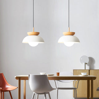 Modern iron pendant with creative metal wood design