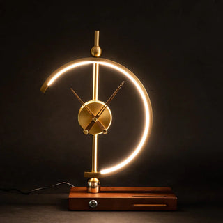 Clock work table lamp — wireless charging side angle design