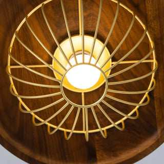Wrought iron pendant from above — hollow metal hanging lamp