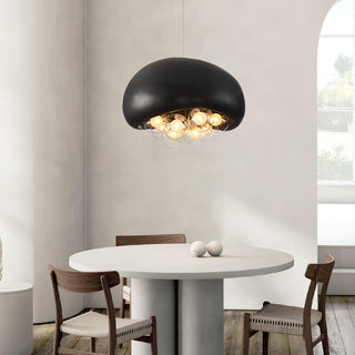 Suspension scandinave en crème - Suspension moderne avec finition ciment texturé