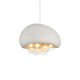 Minimalist pendant with smooth cement-textured shade