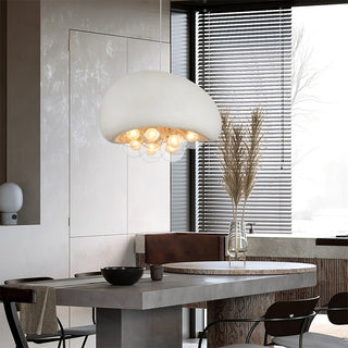 Minimalist cement-finish hanging lamp — Scandinavian design