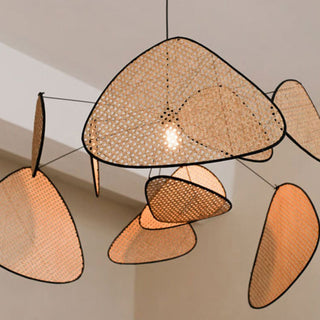 Suspension de cuisine en rotin – Luminaire suspendu moderne et réglable de style bohème