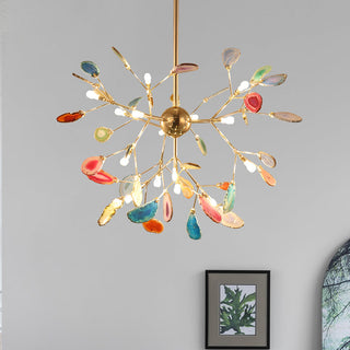 Agate chandelier Nordic luxury metal frame ceiling pendant