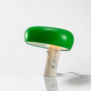 Carbon steel lamp side — modern E27 glass warm glow