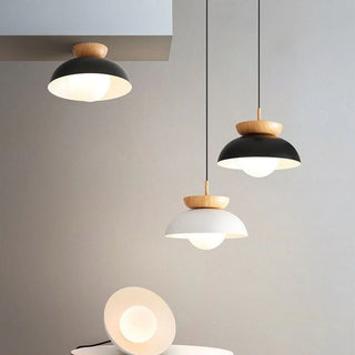 Dining room ceiling lamp with metal wood creative design