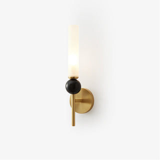 Copper long pole wall lamp luxury illuminated — brass marble