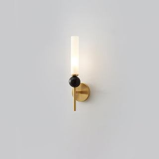 Luxury long pole copper wall lamp corridor — brass marble sconce