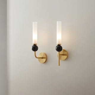 Brass marble luxury copper wall sconce long pole — corridor