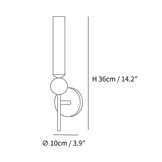 Long pole brass marble copper luxury wall sconce — corridor