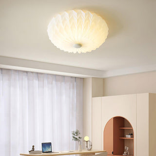 Cloud shape ceiling light with pleated origami design, modern LED
