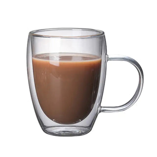 double walled glass tumbler heat resistant durable drinkware close-up