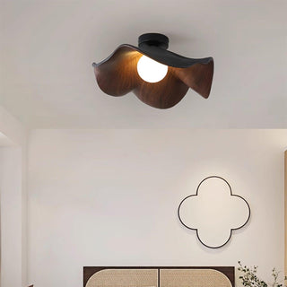 Wood lotus resin ceiling fixture, Scandinavian warm ambient
