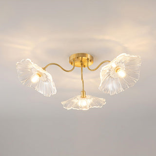 Lotus frosted glass metal ceiling light – vintage installed