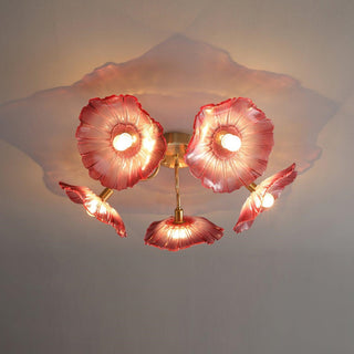 Lotus glass ceiling light vintage frosted – metal fixture
