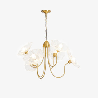 Modern lotus leaf chandelier glass ceiling pendant lamp