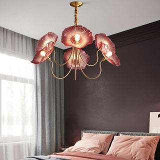 Lotus leaf glass chandelier modern pendant ceiling lamp
