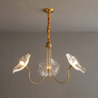 Lotus leaf glass chandelier modern pendant ceiling fixture