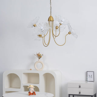 Modern glass lotus leaf chandelier pendant living room light